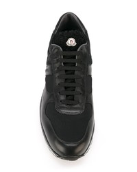 Мужские черные кожаные низкие кеды от Moncler