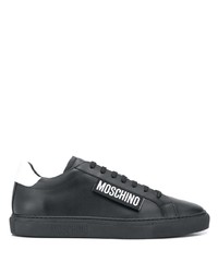 Мужские черные кожаные низкие кеды от Moschino