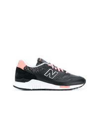 Женские черные кожаные низкие кеды от New Balance