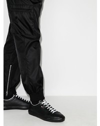 Мужские черные кожаные низкие кеды от Moncler