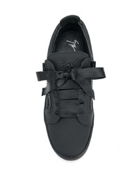 Женские черные кожаные низкие кеды от Giuseppe Zanotti Design