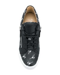 Женские черные кожаные низкие кеды от Giuseppe Zanotti Design