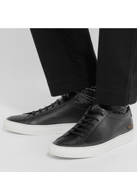 Мужские черные кожаные низкие кеды от Common Projects