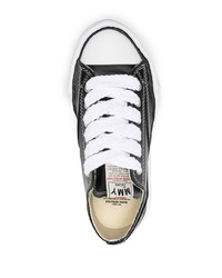 Мужские черные кожаные низкие кеды от Maison Mihara Yasuhiro