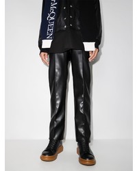Мужские черные кожаные низкие кеды от Alexander McQueen