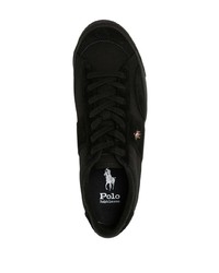 Мужские черные кожаные низкие кеды от Polo Ralph Lauren