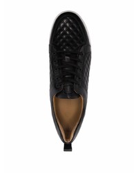 Мужские черные кожаные низкие кеды от Leandro Lopes