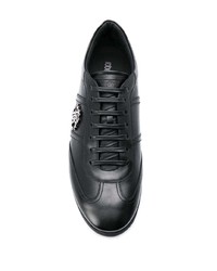 Мужские черные кожаные низкие кеды от Roberto Cavalli