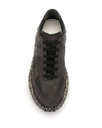 Мужские черные кожаные низкие кеды от Maison Margiela