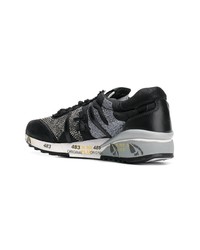 Женские черные кожаные низкие кеды от Premiata