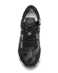 Женские черные кожаные низкие кеды от Premiata