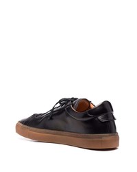 Мужские черные кожаные низкие кеды от Silvano Sassetti