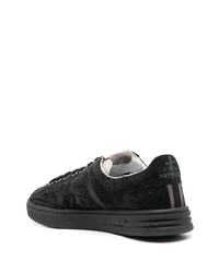 Мужские черные кожаные низкие кеды от Premiata