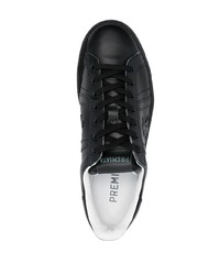 Мужские черные кожаные низкие кеды от Premiata