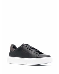 Мужские черные кожаные низкие кеды от Tagliatore