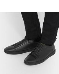 Мужские черные кожаные низкие кеды от Saint Laurent