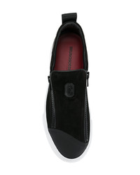 Мужские черные кожаные низкие кеды от Bruno Bordese