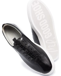 Мужские черные кожаные низкие кеды от Grenson