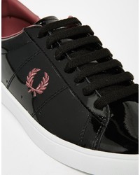 Женские черные кожаные низкие кеды от Fred Perry