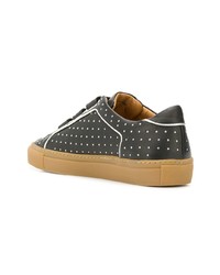 Женские черные кожаные низкие кеды от Cotélac