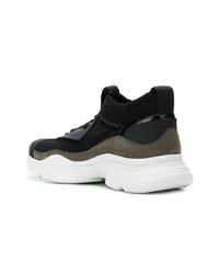 Мужские черные кожаные низкие кеды от Bruno Bordese