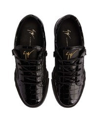 Мужские черные кожаные низкие кеды от Giuseppe Zanotti