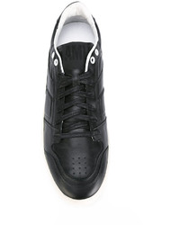 Мужские черные кожаные низкие кеды от AMI Alexandre Mattiussi