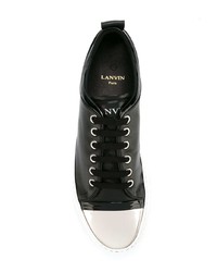 Женские черные кожаные низкие кеды от Lanvin