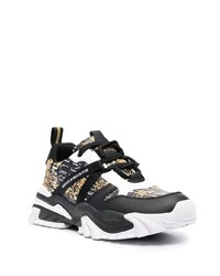 Мужские черные кожаные низкие кеды от VERSACE JEANS COUTURE