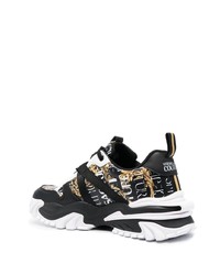 Мужские черные кожаные низкие кеды от VERSACE JEANS COUTURE