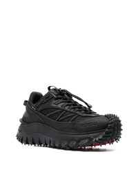 Мужские черные кожаные низкие кеды от Moncler