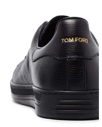 Мужские черные кожаные низкие кеды от Tom Ford