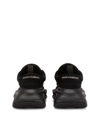 Мужские черные кожаные низкие кеды от Dolce & Gabbana
