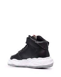 Мужские черные кожаные низкие кеды от Maison Mihara Yasuhiro