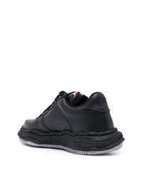 Мужские черные кожаные низкие кеды от Maison Mihara Yasuhiro