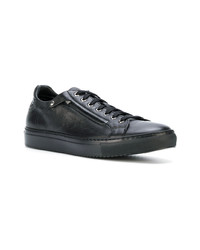 Мужские черные кожаные низкие кеды от Fabi