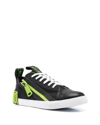 Мужские черные кожаные низкие кеды от Moschino