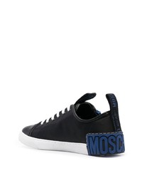 Мужские черные кожаные низкие кеды от Moschino