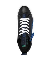 Мужские черные кожаные низкие кеды от Moschino