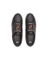 Женские черные кожаные низкие кеды от Fendi