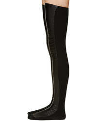 Женские черные кожаные носки до колена от Sacai