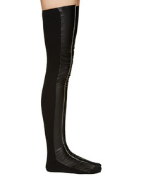 Женские черные кожаные носки до колена от Sacai