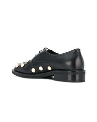 Женские черные кожаные оксфорды с украшением от Coliac