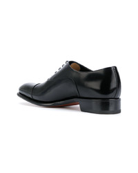 Черные кожаные оксфорды от Santoni