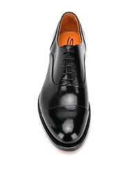 Черные кожаные оксфорды от Santoni