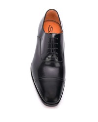 Черные кожаные оксфорды от Santoni