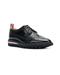 Женские черные кожаные оксфорды от Thom Browne