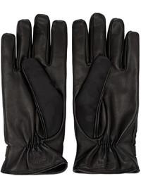Мужские черные кожаные перчатки с камуфляжным принтом от Valentino