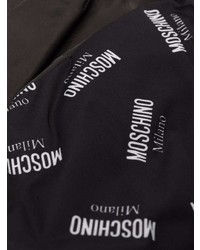 Мужские черные кожаные перчатки с принтом от Moschino