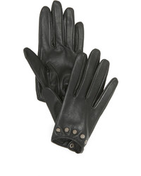 Женские черные кожаные перчатки с шипами от Carolina Amato